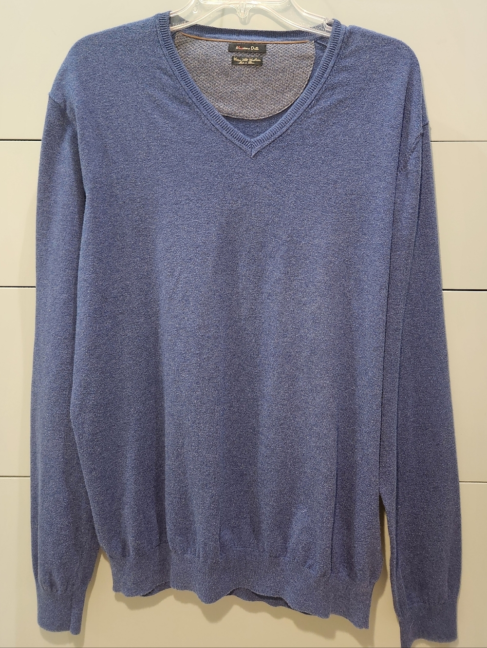 Vintage Massimo Dutti Cotton Silk Cashmere V-Neck Sweater With Elbow Patches